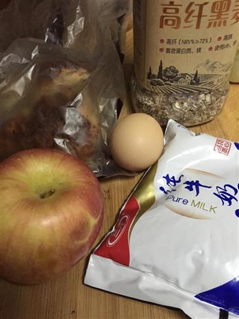 宿舍版 苹果燕麦面包布丁的做法步骤1
