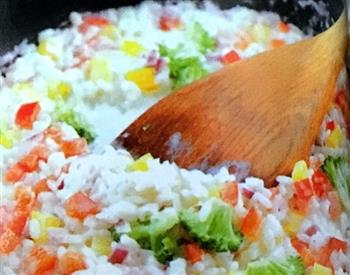 奶油蔬菜烩饭的做法步骤3