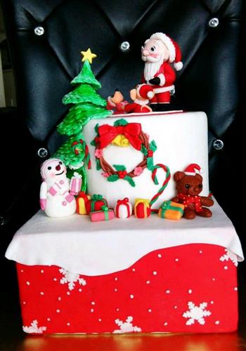 翻糖蛋糕-快乐圣诞的做法步骤14