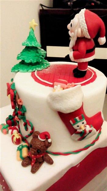 翻糖蛋糕-快乐圣诞的做法步骤15