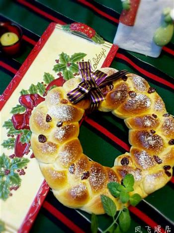 圣诞蔓越莓花环面包的做法步骤16