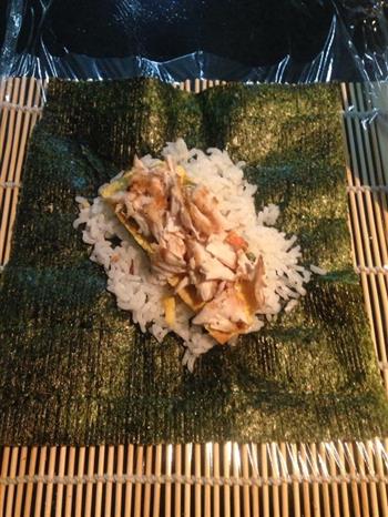 饭团寿司厚蛋烧鸡胸肉的做法图解3