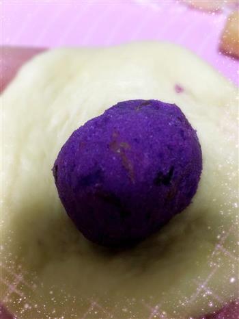 紫薯豆沙花朵面包的做法图解6