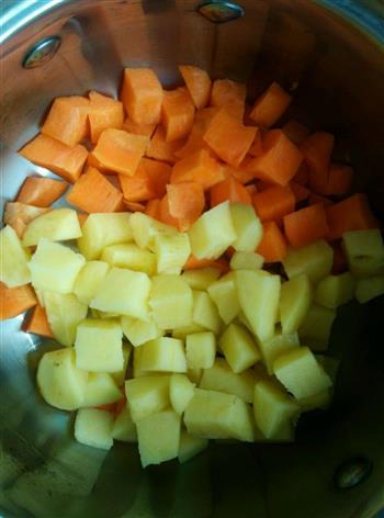 土豆胡萝卜咖喱鱼蛋的做法步骤1