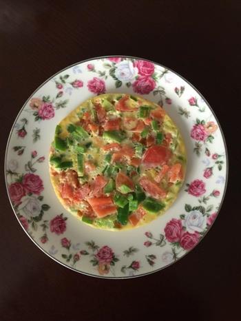 西红柿青椒煎鸡蛋饼的做法步骤4
