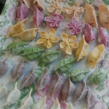冬至花朵造型彩色饺子的做法图解6
