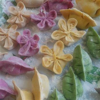 冬至花朵造型彩色饺子的做法图解7