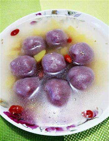 银耳紫薯水果汤圆的做法步骤10