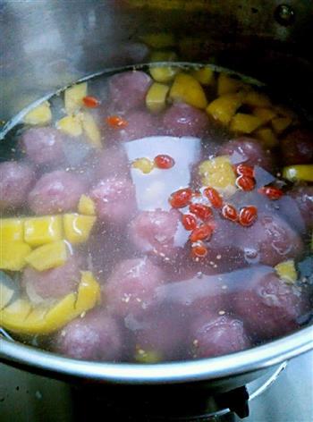 银耳紫薯水果汤圆的做法步骤9