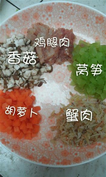 蟹肉香菇鸡肉粥的做法图解3
