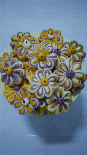 紫薯、南瓜多种疏菜花样花卷的做法图解35