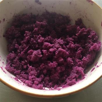 自制紫薯粉做的紫薯蝴蝶花卷的做法图解2