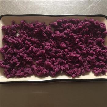 自制紫薯粉做的紫薯蝴蝶花卷的做法图解3