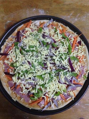 鲜蔬培根披萨的做法图解10