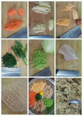 汪星人零食—蔬菜鸡肉丸子的做法步骤1