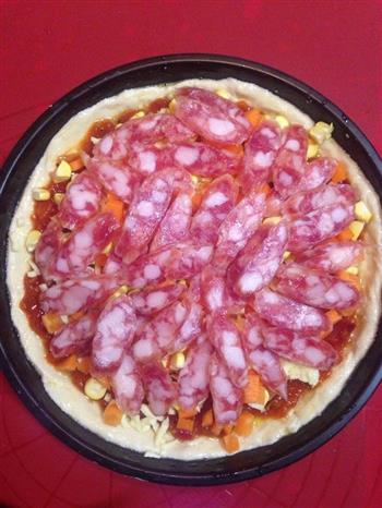 鲜虾广式腊肠披萨的做法图解11