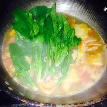 煎豆腐西红柿菠菜汤 —原创的做法步骤10