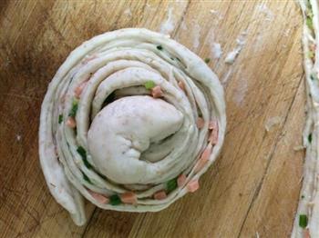 火腿酥脆葱油饼的两种形态的做法步骤4