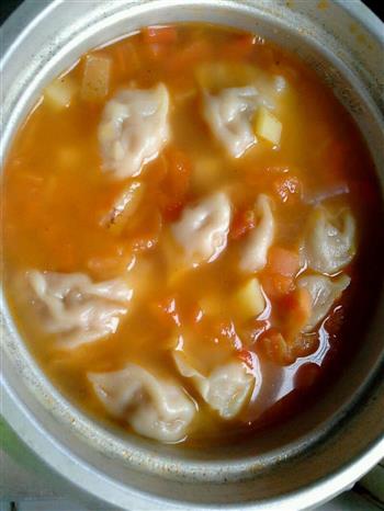 番茄土豆饺子汤的做法步骤6
