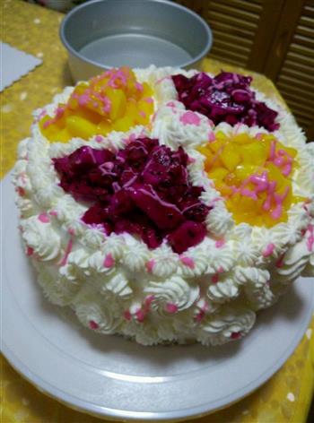 纯色奶油水果蛋糕的做法步骤3