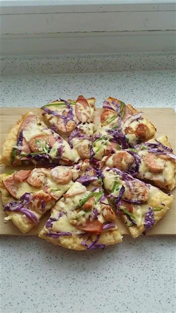紫甘蓝虾仁披萨的做法步骤17