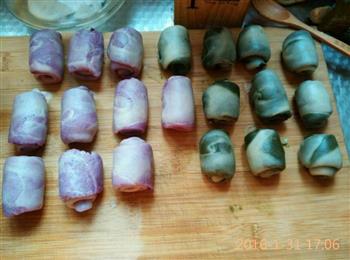 紫薯豆沙酥和抹茶绿豆酥的做法步骤11