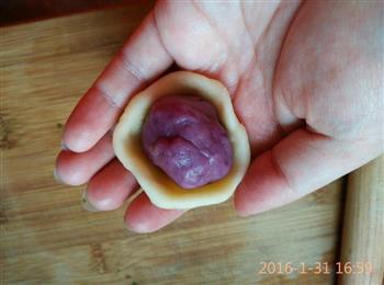 紫薯豆沙酥和抹茶绿豆酥的做法步骤14