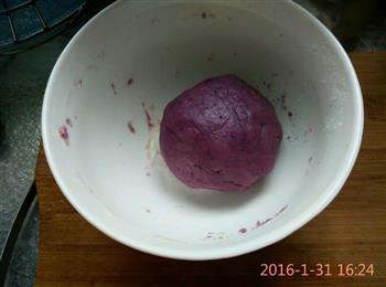 紫薯豆沙酥和抹茶绿豆酥的做法图解2