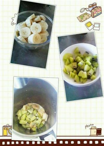 自制简单香蕉猕猴桃奶昔的做法步骤2
