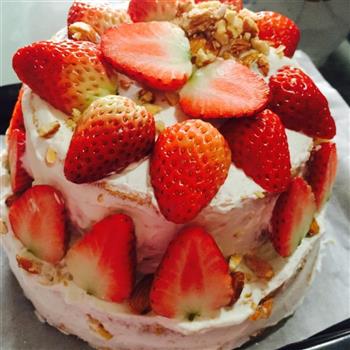 双层生日蛋糕-草莓栗子泥味儿的做法步骤18