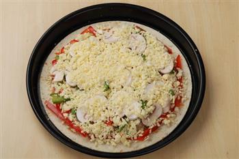 蘑菇鸡肉薄脆披萨的做法图解8