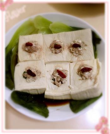 豆腐酿肉沫的做法步骤4