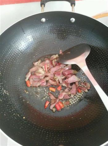 油菜苔炒腊肉的做法图解6