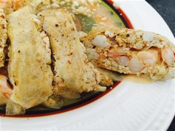 好吃的虾仁豆腐卷的做法图解9