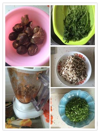彩色饺子-双色香菇茼蒿饺子的做法步骤1