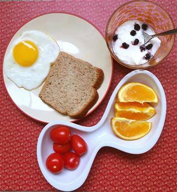 自制蓝莓酸奶+清晨水果+吐司煎蛋的做法图解1