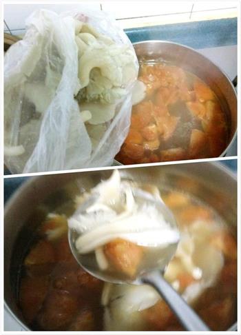 番茄平菇鱼饼汤粉清淡易做的做法步骤2