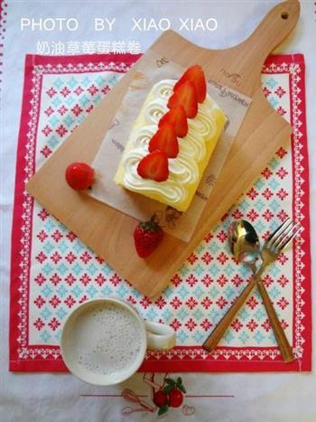 奶油草莓蛋糕卷的做法步骤14