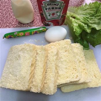 煎蛋火腿肠三明治的做法步骤16