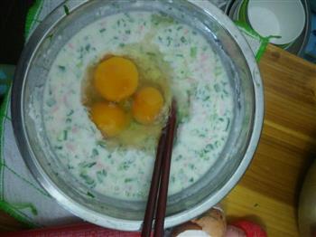葱油鸡蛋火腿肠饼的做法步骤2