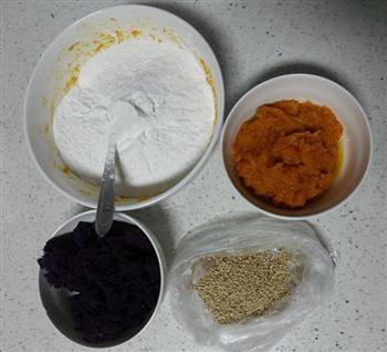 自制紫薯南瓜饼的做法图解1