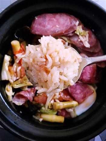 自制腊肠时蔬砂锅米饭的做法步骤9