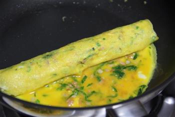 培根菠菜厚蛋烧的做法步骤7