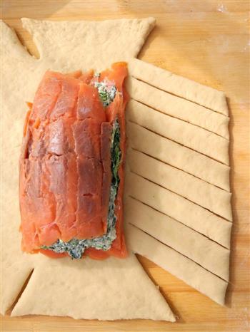 菠菜烟熏三文鱼奶酪包的做法图解13