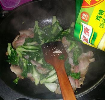 咸肉炒青菜苔的做法图解5