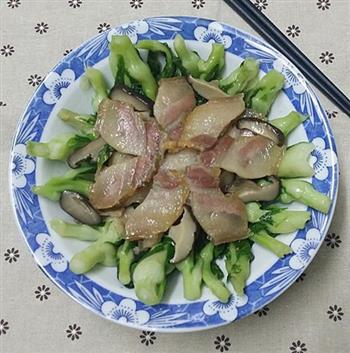 咸肉炒青菜苔的做法图解6