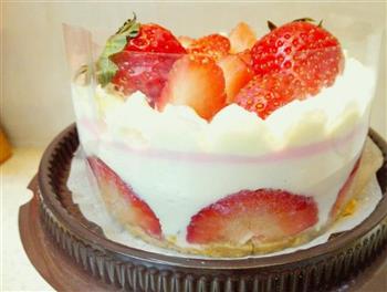 草莓酸奶慕斯蛋糕的做法图解16
