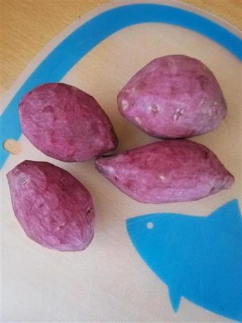 紫薯红豆糕的做法图解1