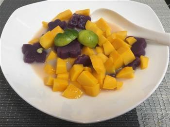 葛根粉紫薯芒果捞的做法图解5