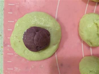 来自紫色的诱感-紫薯绿豆椪的做法图解5